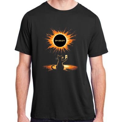 Total Solar Eclipse 2024 April 8 Cat America Totality Adult ChromaSoft Performance T-Shirt