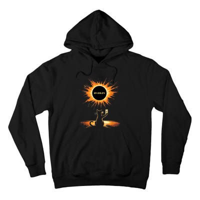 Total Solar Eclipse 2024 April 8 Cat America Totality Tall Hoodie