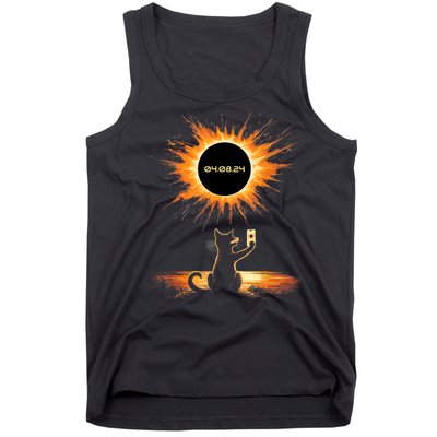 Total Solar Eclipse 2024 April 8 Cat America Totality Tank Top