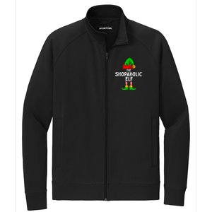 The Shopaholic Elf Funny Christmas Matching Family Stretch Full-Zip Cadet Jacket