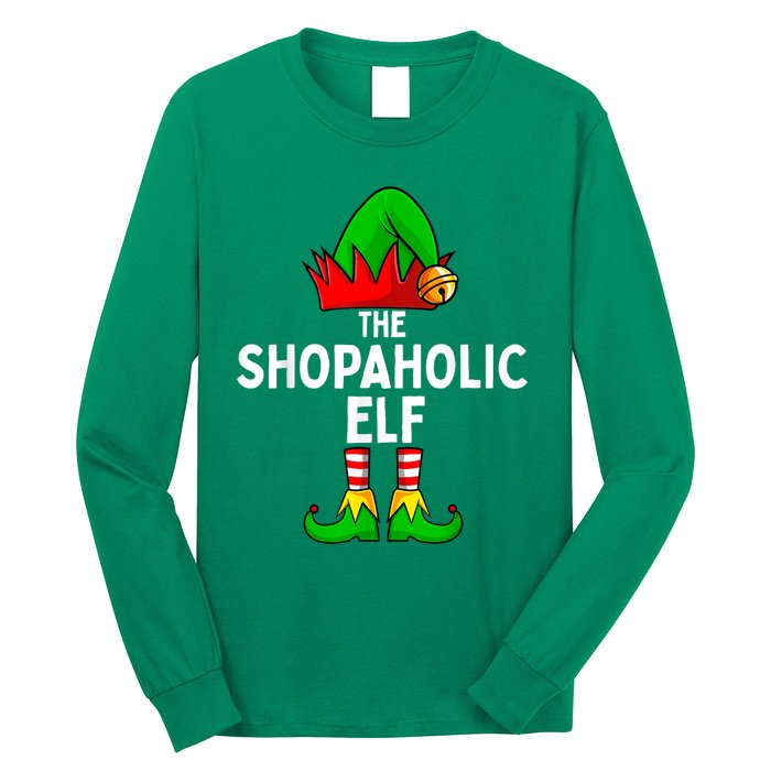 The Shopaholic Elf Funny Christmas Matching Family Long Sleeve Shirt