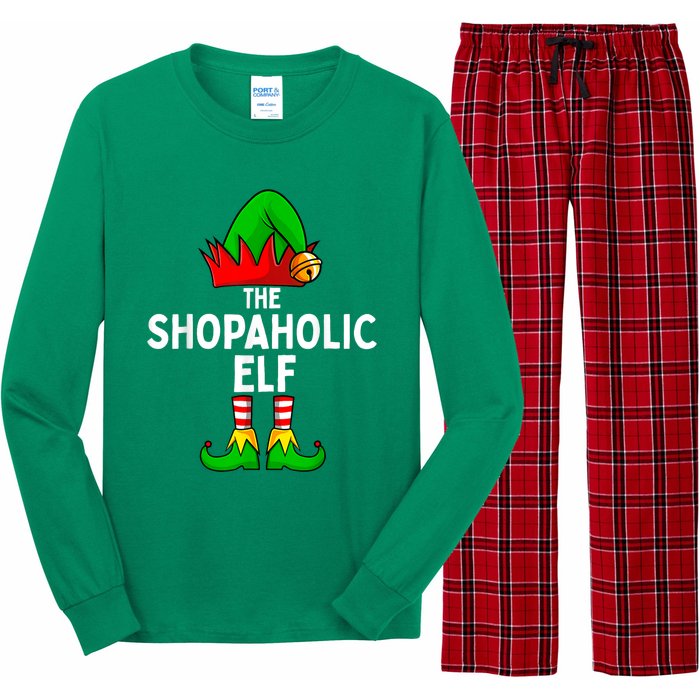 The Shopaholic Elf Funny Christmas Matching Family Long Sleeve Pajama Set