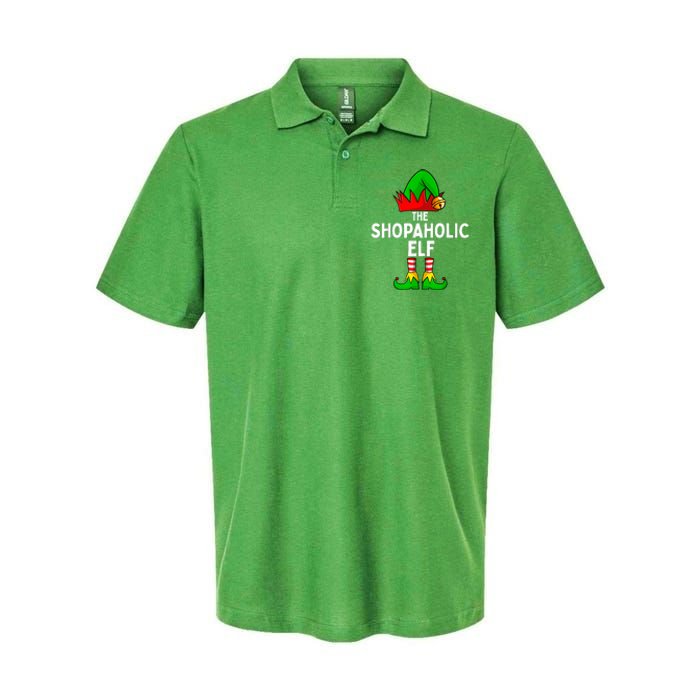 The Shopaholic Elf Funny Christmas Matching Family Softstyle Adult Sport Polo