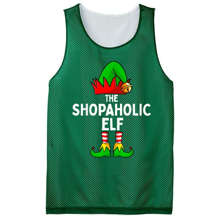 The Shopaholic Elf Funny Christmas Matching Family Mesh Reversible Basketball Jersey Tank