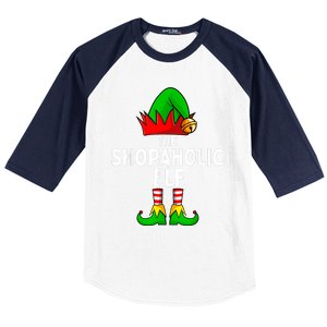 The Shopaholic Elf Funny Christmas Matching Family Baseball Sleeve Shirt