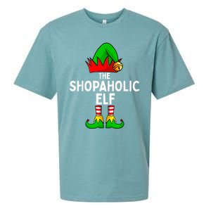 The Shopaholic Elf Funny Christmas Matching Family Sueded Cloud Jersey T-Shirt