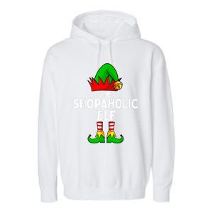 The Shopaholic Elf Funny Christmas Matching Family Garment-Dyed Fleece Hoodie