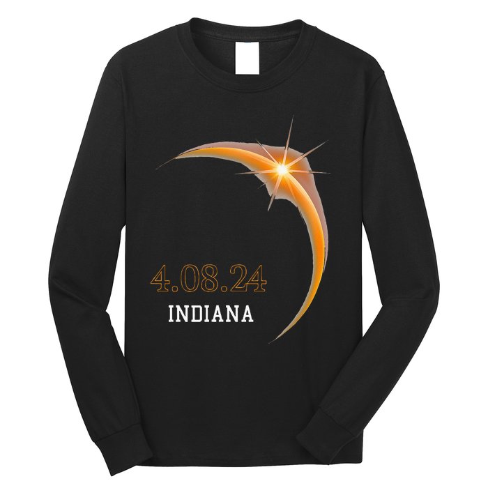 Total Solar Eclipse 2024 Indiana Totality Spring 4.08.24 Long Sleeve Shirt