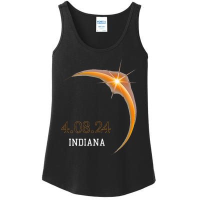 Total Solar Eclipse 2024 Indiana Totality Spring 4.08.24 Ladies Essential Tank