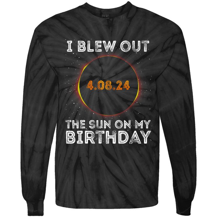 Total Solar Eclipse 4.08.24 Birthday Funny Quote Totality Tie-Dye Long Sleeve Shirt