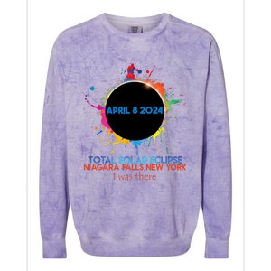 Total Solar Eclipse Niagara Falls New York 2024 I Was There Colorblast Crewneck Sweatshirt