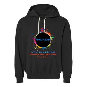 Total Solar Eclipse Niagara Falls New York 2024 I Was There Garment-Dyed Fleece Hoodie