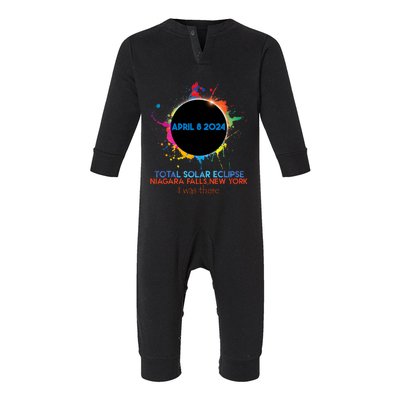 Total Solar Eclipse Niagara Falls New York 2024 I Was There Infant Fleece One Piece