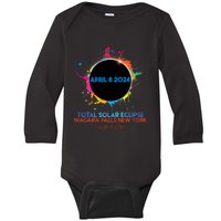 Total Solar Eclipse Niagara Falls New York 2024 I Was There Baby Long Sleeve Bodysuit