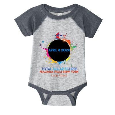 Total Solar Eclipse Niagara Falls New York 2024 I Was There Infant Baby Jersey Bodysuit