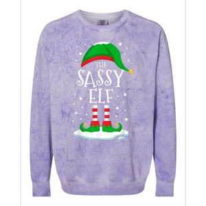 The Sassy Elf Christmas Family Matching Xmas Group Funny Colorblast Crewneck Sweatshirt