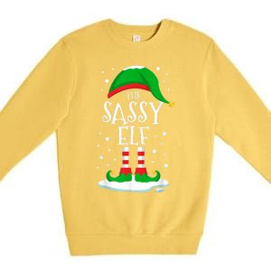 The Sassy Elf Christmas Family Matching Xmas Group Funny Premium Crewneck Sweatshirt