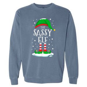 The Sassy Elf Christmas Family Matching Xmas Group Funny Garment-Dyed Sweatshirt