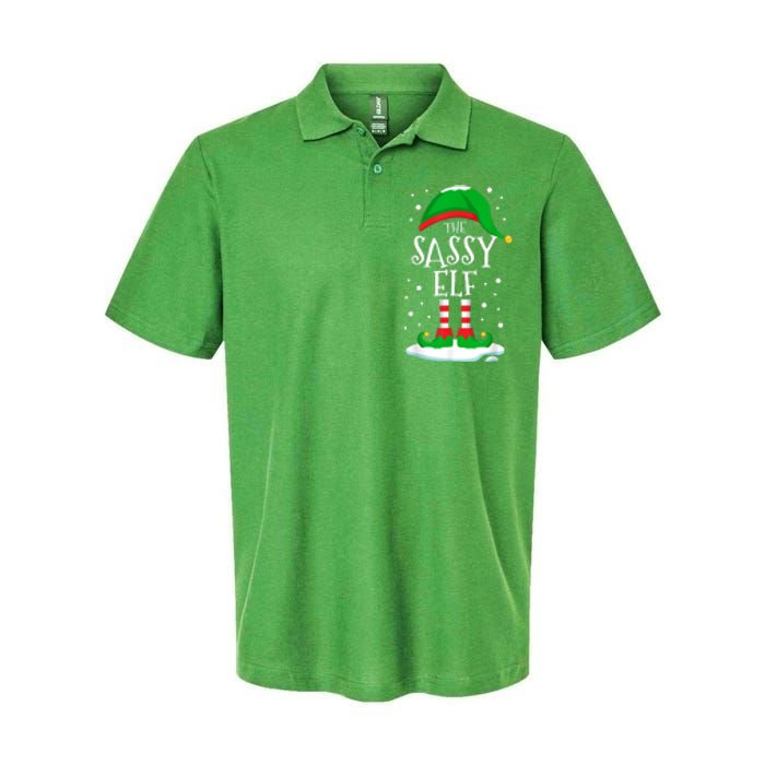 The Sassy Elf Christmas Family Matching Xmas Group Funny Softstyle Adult Sport Polo