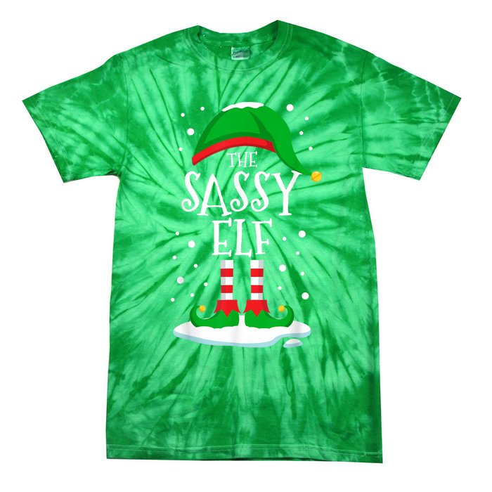 The Sassy Elf Christmas Family Matching Xmas Group Funny Tie-Dye T-Shirt