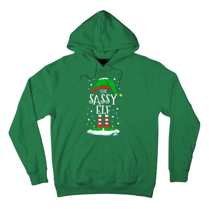 The Sassy Elf Christmas Family Matching Xmas Group Funny Tall Hoodie