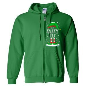 The Sassy Elf Christmas Family Matching Xmas Group Funny Full Zip Hoodie