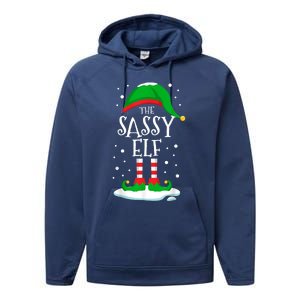 The Sassy Elf Christmas Family Matching Xmas Group Funny Performance Fleece Hoodie