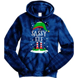 The Sassy Elf Christmas Family Matching Xmas Group Funny Tie Dye Hoodie