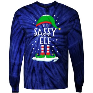 The Sassy Elf Christmas Family Matching Xmas Group Funny Tie-Dye Long Sleeve Shirt