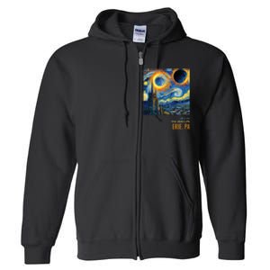 Total Solar Eclipse 2024 Erie Full Zip Hoodie