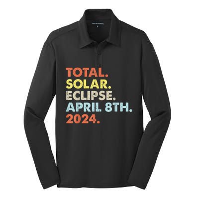 Total Solar Eclipse April 8th 2024 Totality Astronomy Silk Touch Performance Long Sleeve Polo