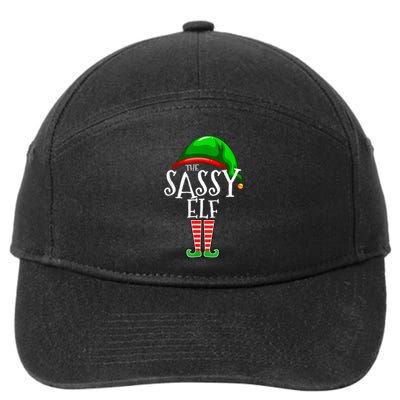 The Sassy Elf Family Matching Group Christmas Gift Funny 7-Panel Snapback Hat