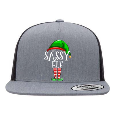 The Sassy Elf Family Matching Group Christmas Gift Funny Flat Bill Trucker Hat