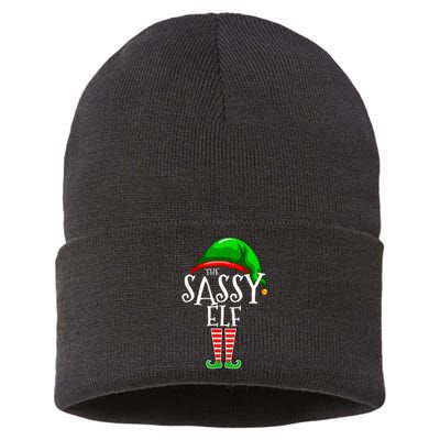 The Sassy Elf Family Matching Group Christmas Gift Funny Sustainable Knit Beanie