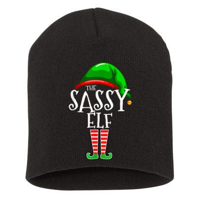 The Sassy Elf Family Matching Group Christmas Gift Funny Short Acrylic Beanie