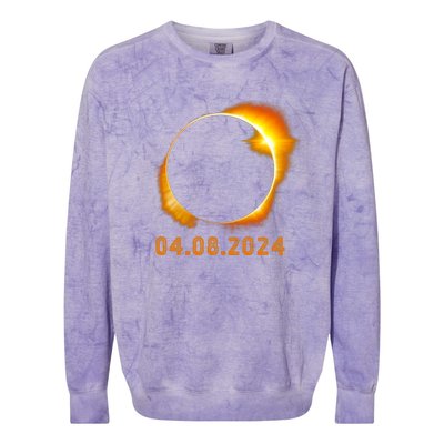 Total Solar Eclipse April 8 2024 Trending Design Colorblast Crewneck Sweatshirt