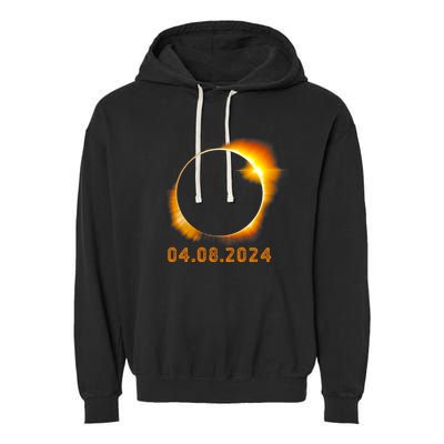 Total Solar Eclipse April 8 2024 Trending Design Garment-Dyed Fleece Hoodie