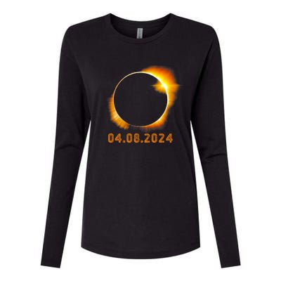 Total Solar Eclipse April 8 2024 Trending Design Womens Cotton Relaxed Long Sleeve T-Shirt