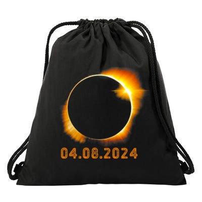 Total Solar Eclipse April 8 2024 Trending Design Drawstring Bag