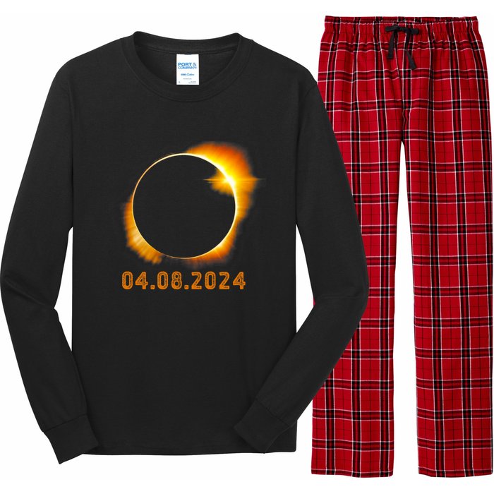 Total Solar Eclipse April 8 2024 Trending Design Long Sleeve Pajama Set