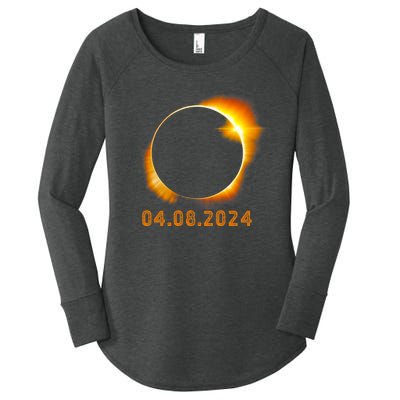 Total Solar Eclipse April 8 2024 Trending Design Women's Perfect Tri Tunic Long Sleeve Shirt