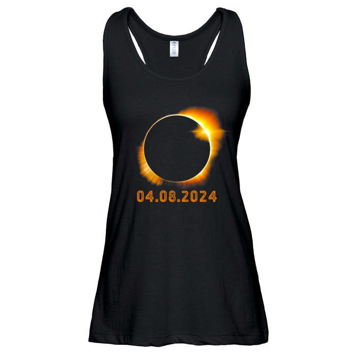 Total Solar Eclipse April 8 2024 Trending Design Ladies Essential Flowy Tank