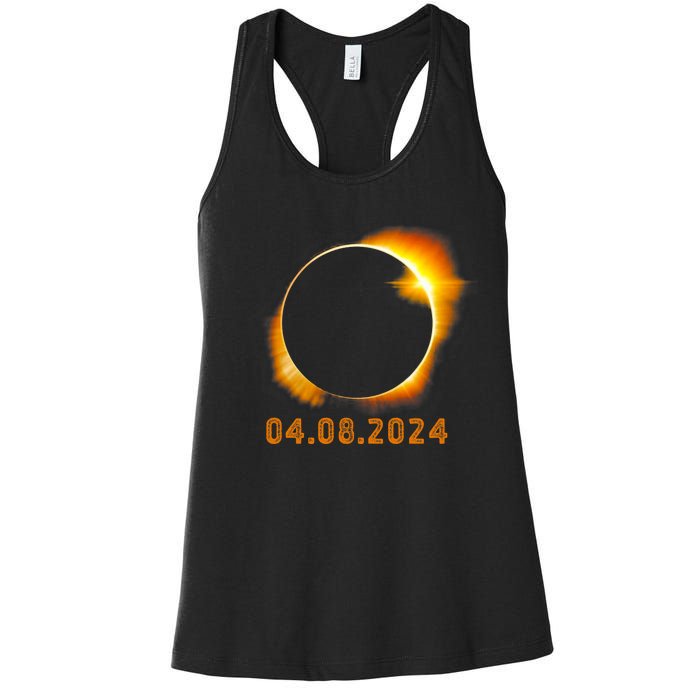 Total Solar Eclipse April 8 2024 Trending Design Women's Racerback Tank