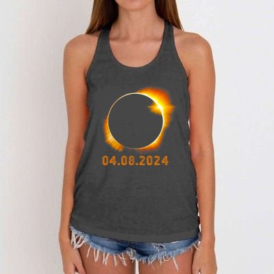 Total Solar Eclipse April 8 2024 Trending Design Women's Knotted Racerback Tank