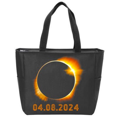 Total Solar Eclipse April 8 2024 Trending Design Zip Tote Bag