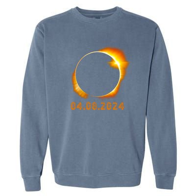 Total Solar Eclipse April 8 2024 Trending Design Garment-Dyed Sweatshirt