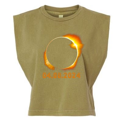 Total Solar Eclipse April 8 2024 Trending Design Garment-Dyed Women's Muscle Tee