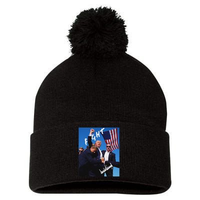 Trump Signature Edition Bold Design Pom Pom 12in Knit Beanie