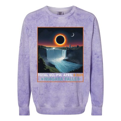 Total Solar Eclipse April 8th 2024 Niagara Falls New York Colorblast Crewneck Sweatshirt