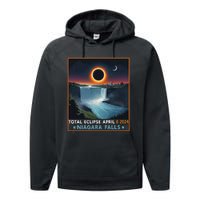 Total Solar Eclipse April 8th 2024 Niagara Falls New York Performance Fleece Hoodie